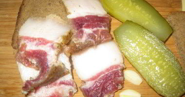 Рецепт Соленого сала с мясными прослойками
