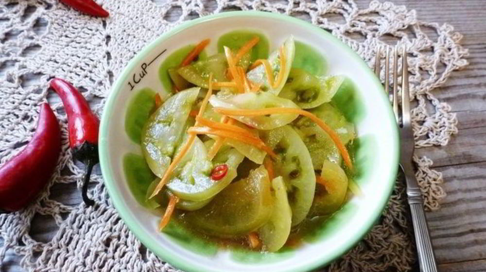 Как приготовить зеленые помидоры по-корейски