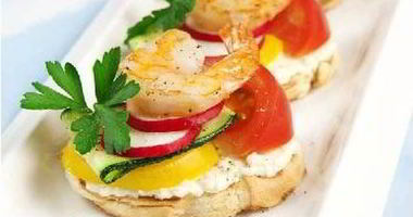 Рецепт Брускетты с креветками, жаренными на гриле