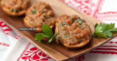 Рецепт Брускетты с запеченным баклажаном