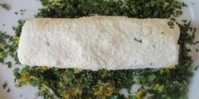 Рецепт брускетты с зеленью и козьим сыром