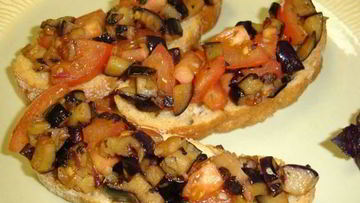 Рецепт Хрустящей брускетты с баклажанами