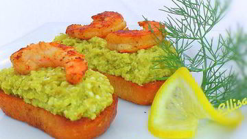 Рецепт Зеленой брускетты с креветками