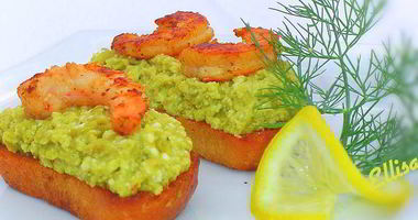 Рецепт Зеленой брускетты с креветками