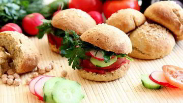 Рецепт Гамбургеров овощных из нутовых булочек