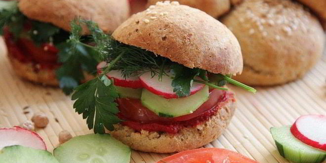 Рецепт гамбургеров овощных из нутовых булочек