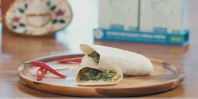 Рецепт диетического буррито с яйцом, шпинатом и грибами