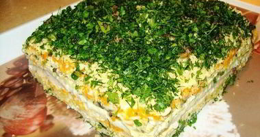 Рецепт Бутербродного торта с сельдью