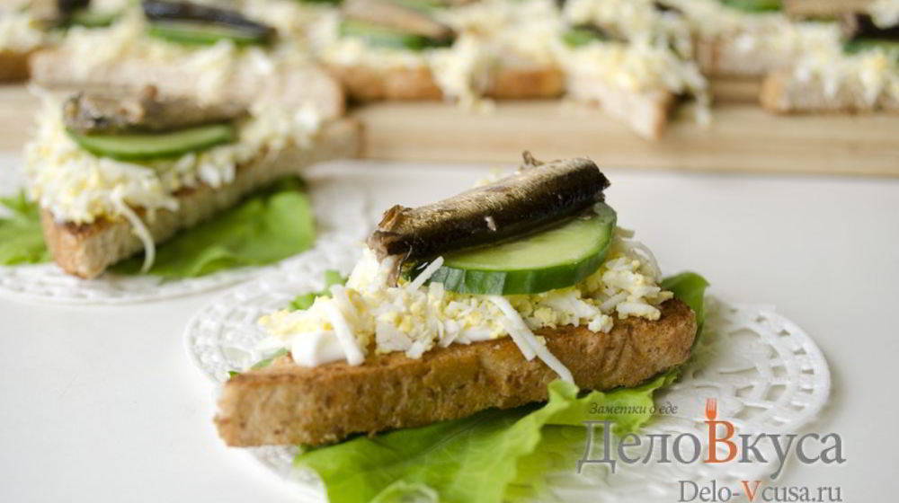 Как приготовить бутерброды со шпротами
