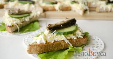 Рецепт Бутербродов со шпротами