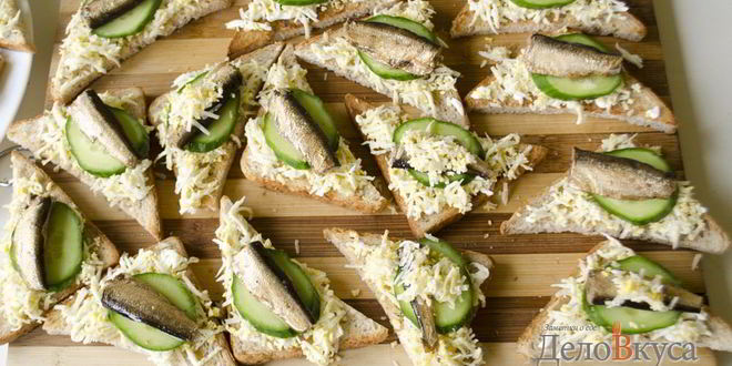 Рецепт бутербродов со шпротами