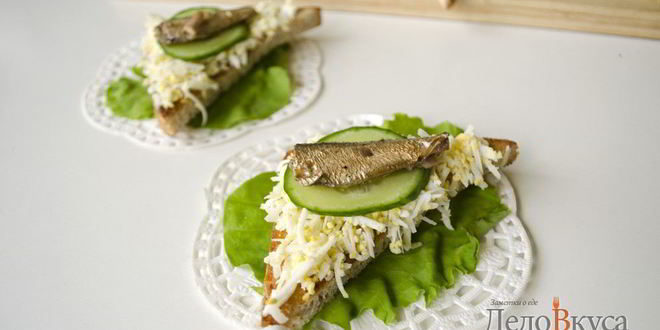 Рецепт бутербродов со шпротами