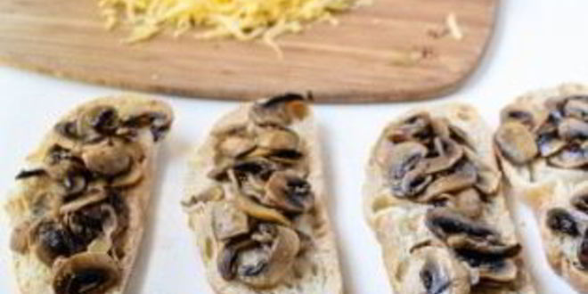 Рецепт запеченных бутербродов с грибами