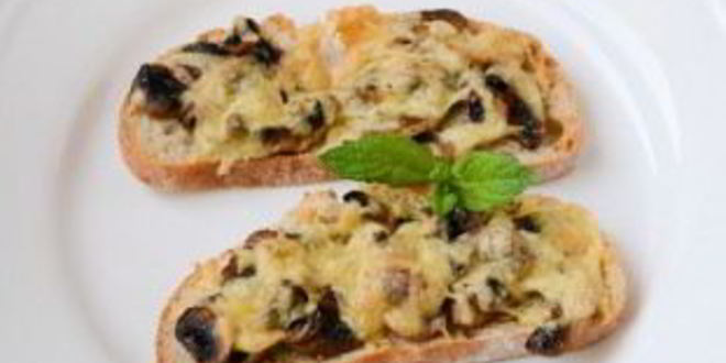 Рецепт запеченных бутербродов с грибами