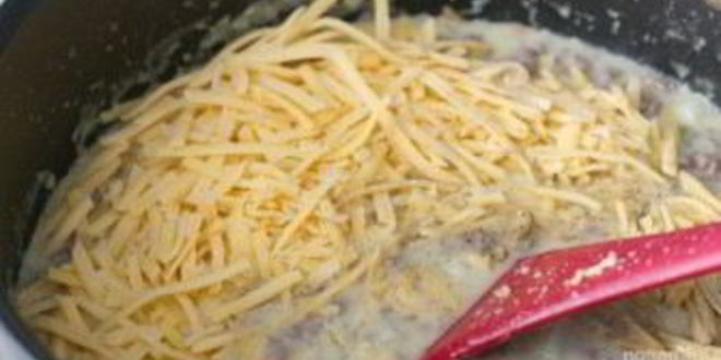 Рецепт чизбургера-супа с фаршем