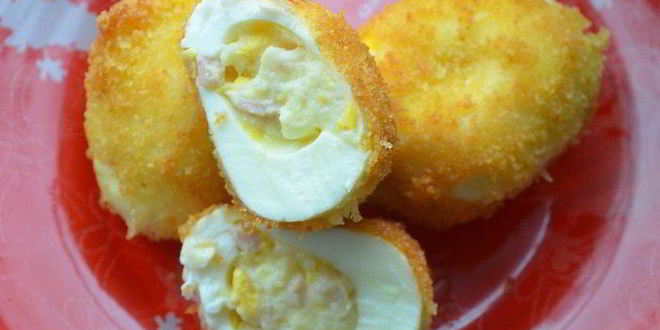 Рецепт фаршированных яиц в сухарях