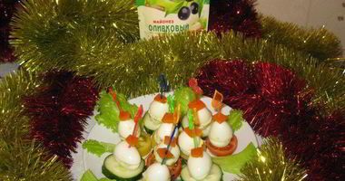 Рецепт Перепелиных яиц, фаршированных овощами