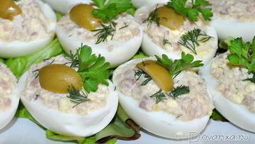 Рецепт Яиц, фаршированных печенью трески