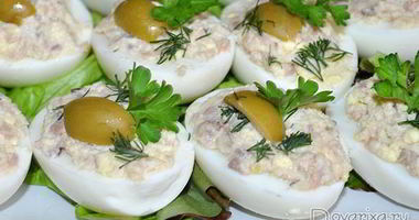 Рецепт Яиц, фаршированных печенью трески