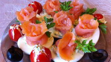 Рецепт Яиц фаршированных семгой