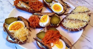 Рецепт Бутербродов со шпротами гренки