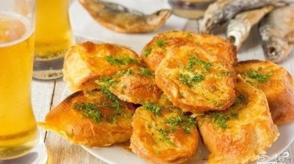 Как приготовить гренки к пиву