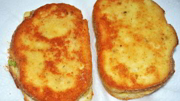 Рецепт Хрустящих жареный гренки с курицей и сыром