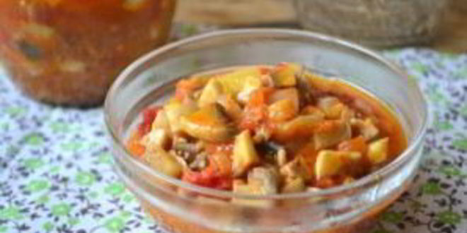 Рецепт овощной икры с грибами на зиму