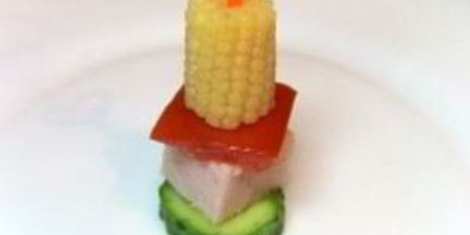 Рецепт канапе из мяса и овощей