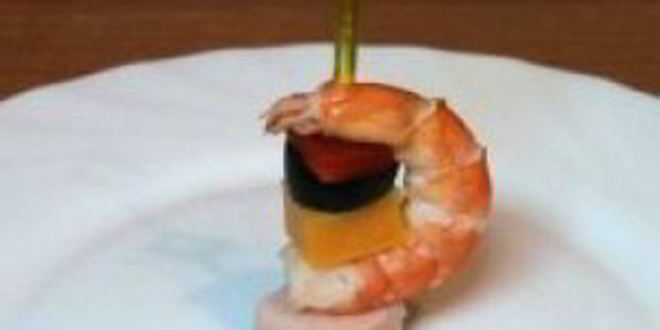 Рецепт канапе из мяса и овощей