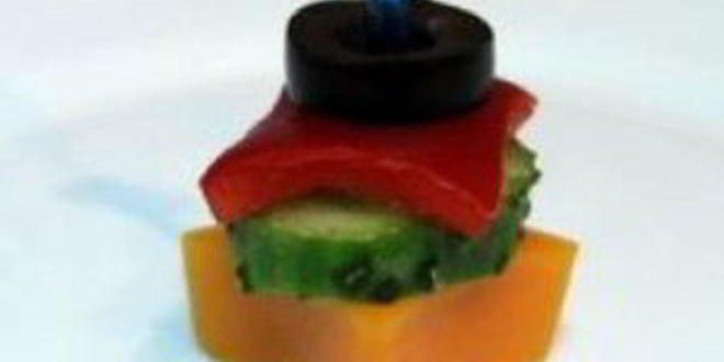 Рецепт канапе из мяса и овощей