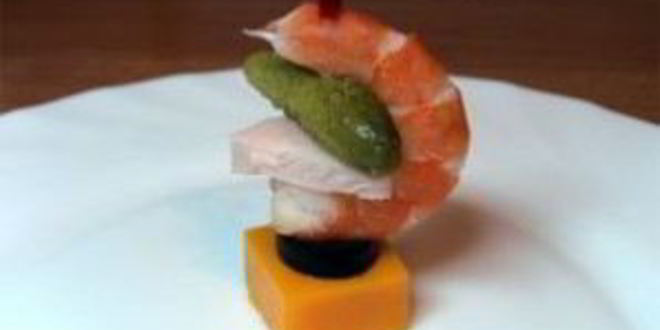 Рецепт канапе из мяса и овощей