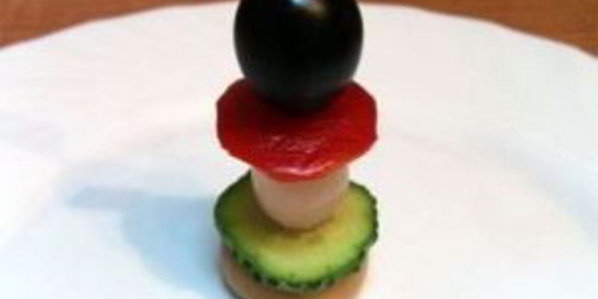 Рецепт канапе из мяса и овощей