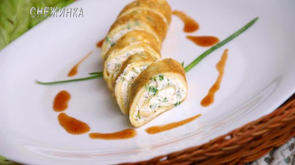 Как приготовить канапе из омлета с творогом