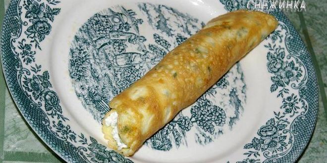 Рецепт канапе из омлета с творогом