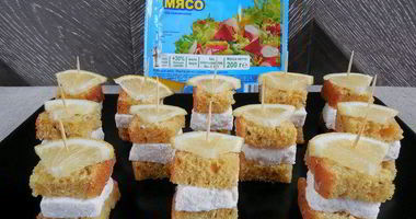 Рецепт Канапе с крабовым маршмеллоу