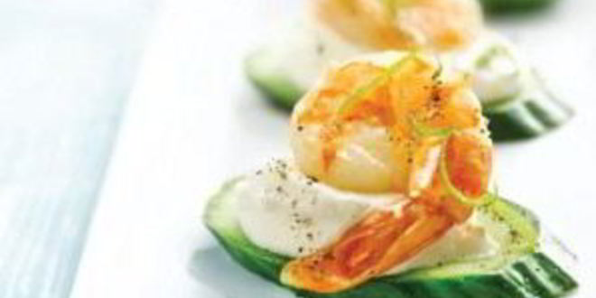 Рецепт канапе с креветками