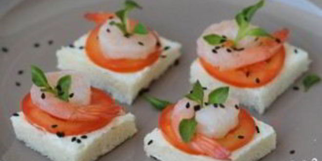 Рецепт канапе с креветками