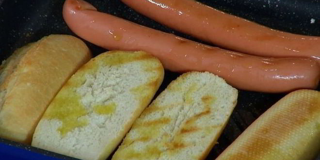 Рецепт хот-догов с зелеными овощами и горчичным майонезом