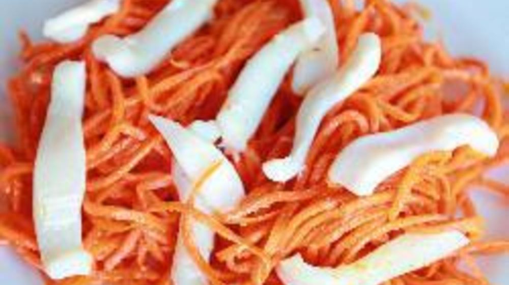 Как приготовить корейскую морковку с кальмарами