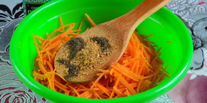 Рецепт моркови по-корейски с приправой