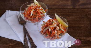 Рецепт Моркови с кальмаром по-корейски