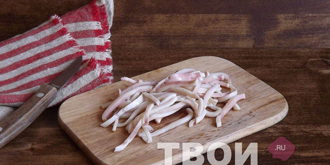 Рецепт моркови с кальмаром по-корейски