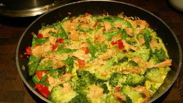 Рецепт Фриттаты с брокколи и копченым лососем