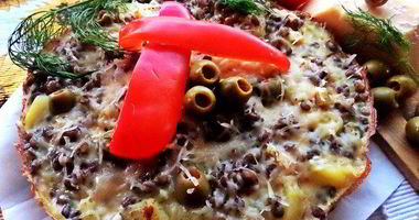 Рецепт Фриттаты с картофелем, чечевицей и оливками