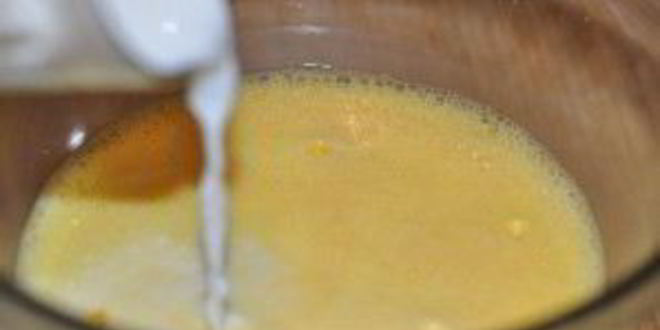 Рецепт омлета с мукой и молоком