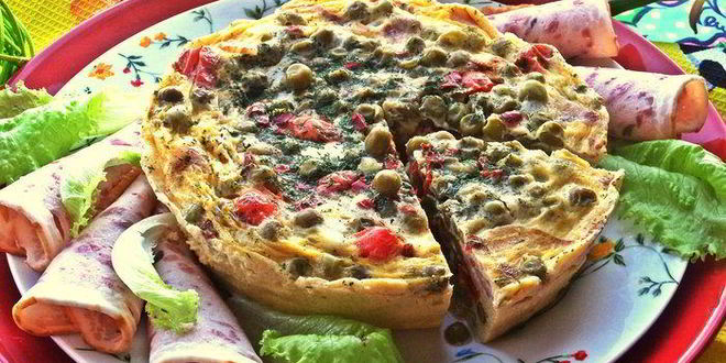 Рецепт омлета в горошек