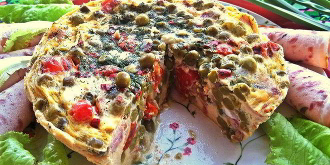 Рецепт омлета в горошек