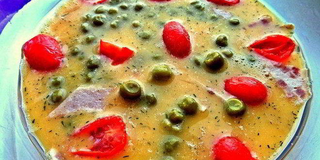 Рецепт омлета в горошек