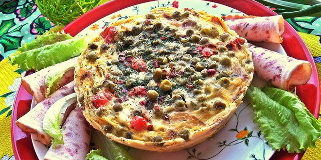 Рецепт омлета в горошек